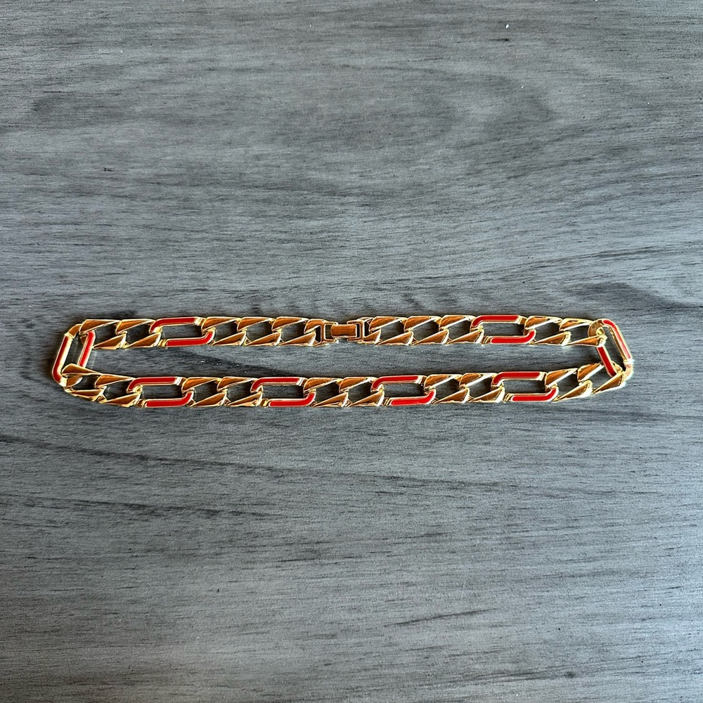 Monet Gold and Red Chain Necklace
